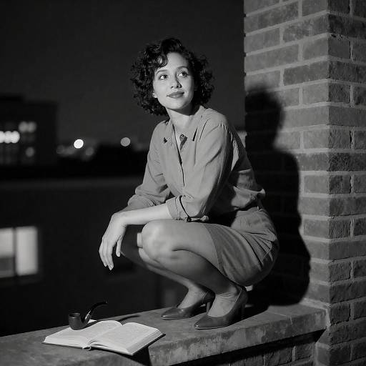 Candid Rooftop Portrait at Night