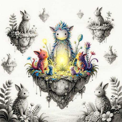 Pencil Drawing Transforming into Dreamscape