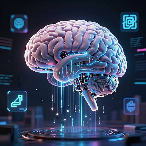 High-Tech AI Robotic Brain Visualization