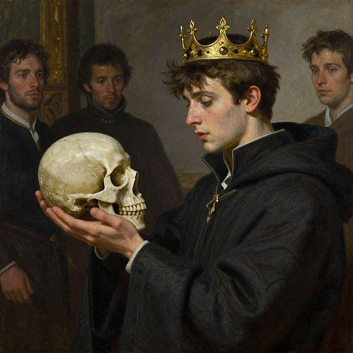 Young Man with Skull and Crown