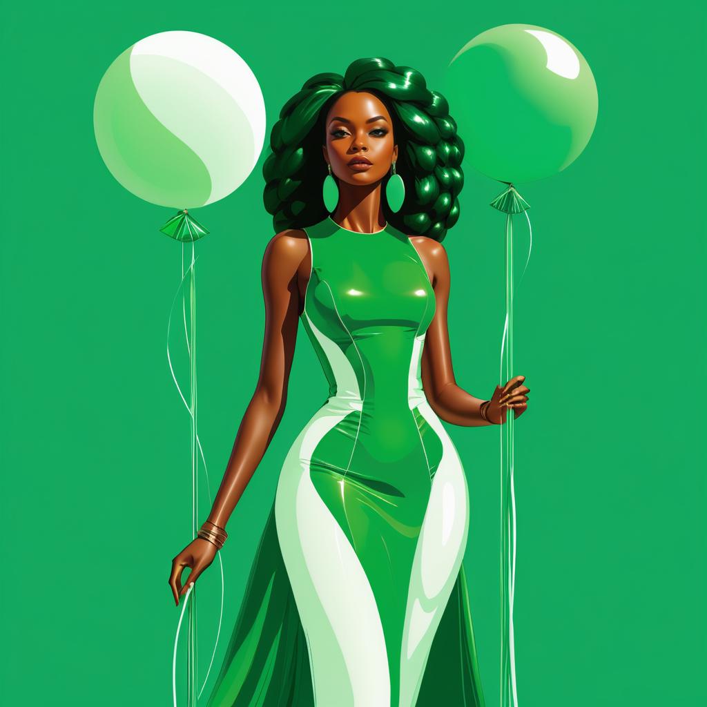 Afrofuturism Elegance with Balloons