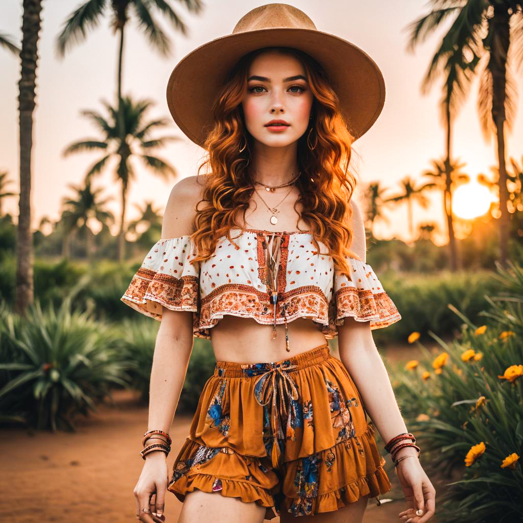 Bohemian Festival Vibe with Ginger Curls