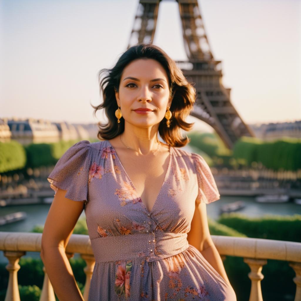 Vibrant Brazilian Woman in Paris Portrait