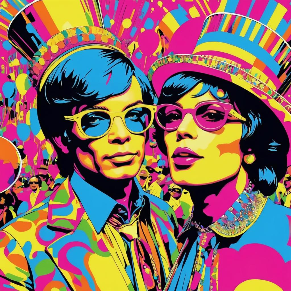 Vibrant Andy Warhol Carnival Celebration Art