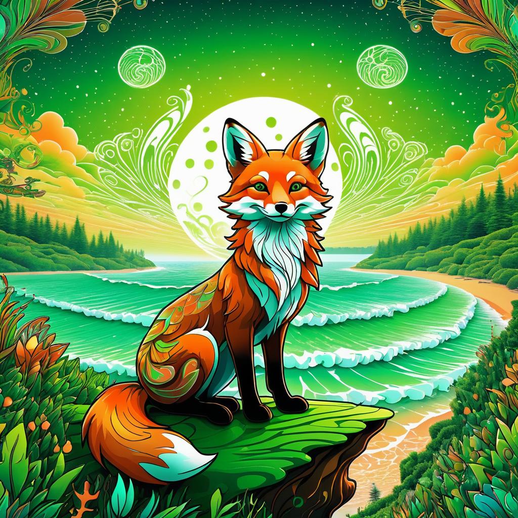 Psychedelic Fox in Sublime Wilderness