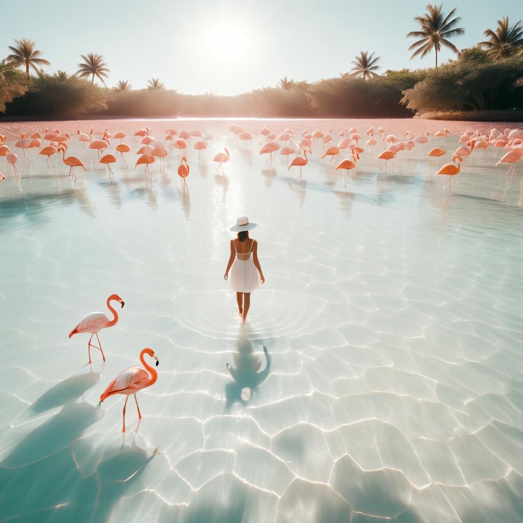 Enchanting Flamingos in a Crystal Lagoon