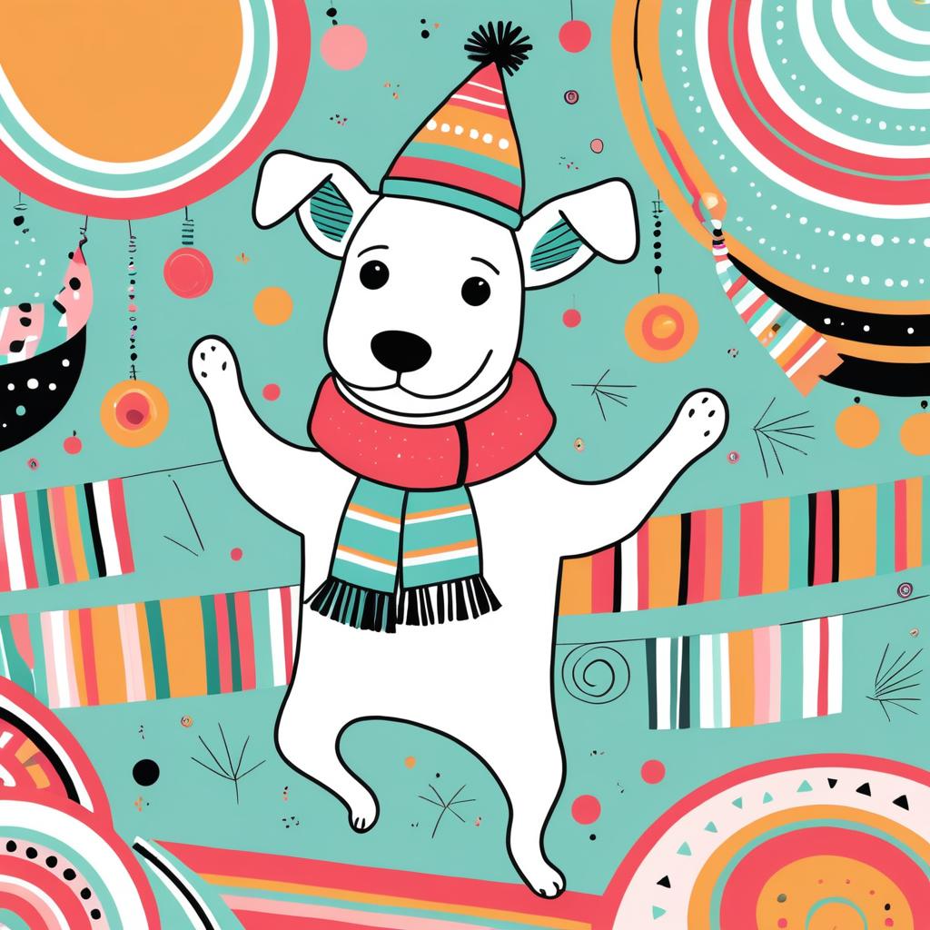 Whimsical Dog Dancing at a Party