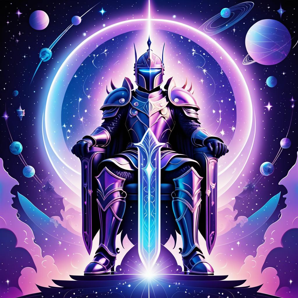 Cosmic Knight on Ethereal Throne