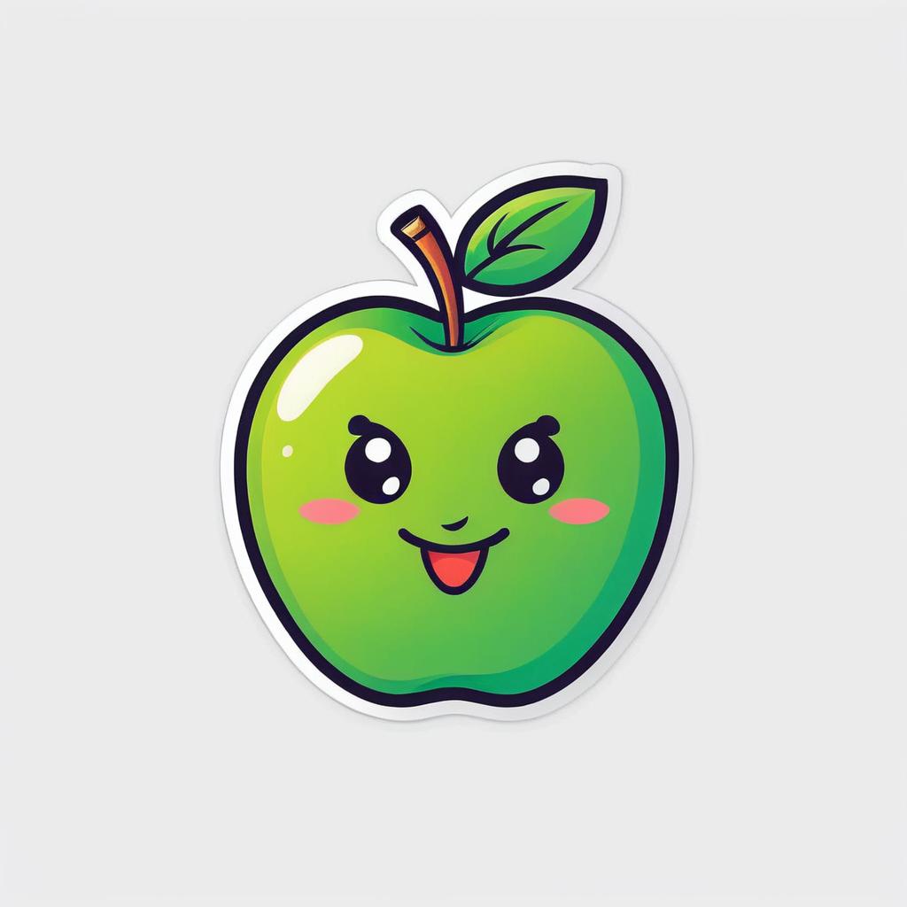 Playful Apple Character Cartoon Logo Design