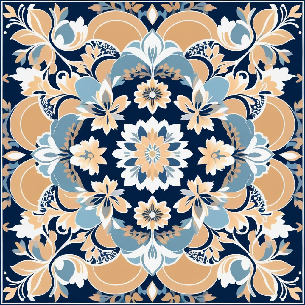 Elegant Floral Scarf Vector Pattern Design