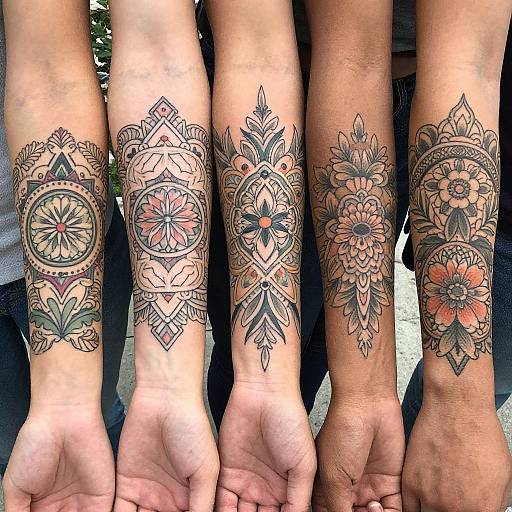 Intricate Vertical Forearm Tattoo Designs