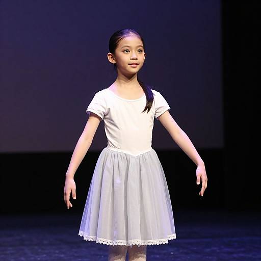 Graceful Young Ballerina Center Stage