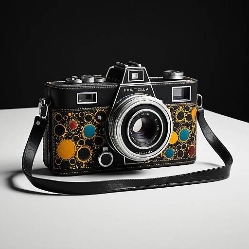 Vintage Leather Camera Case with 3D Fractal Details