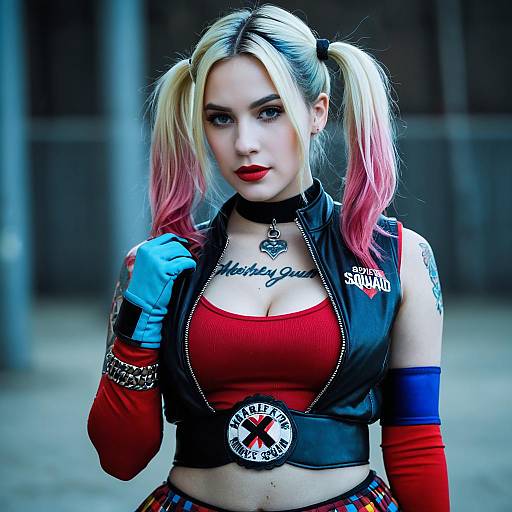 Harley Quinn's Bold and Colorful Portrait