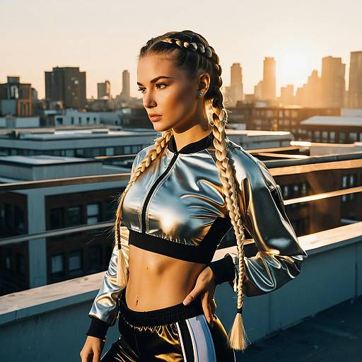 Golden Hour Boxer Braids Futuristic Editorial