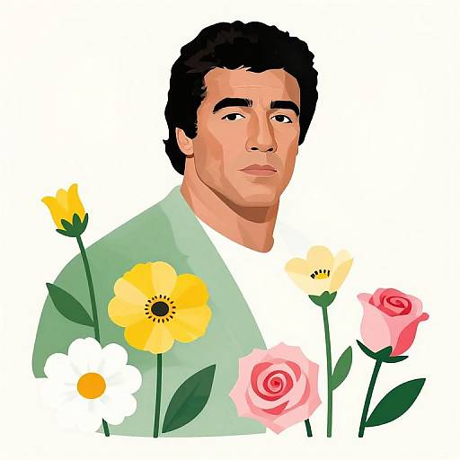 Rocky Balboa Minimalist Floral Art