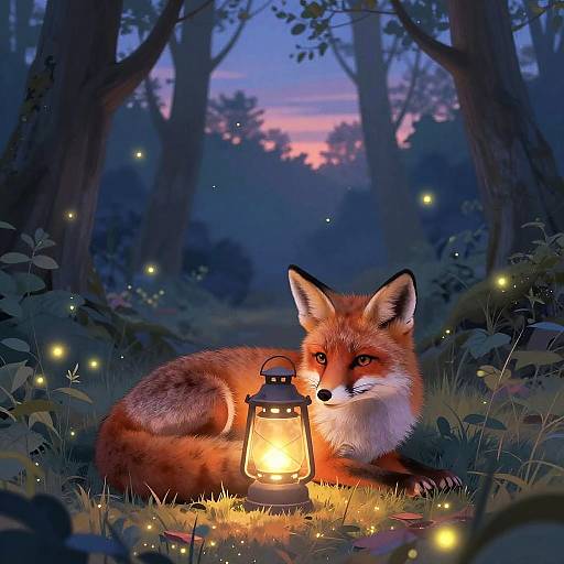 Youthful Red Fox by Enchanted Lantern