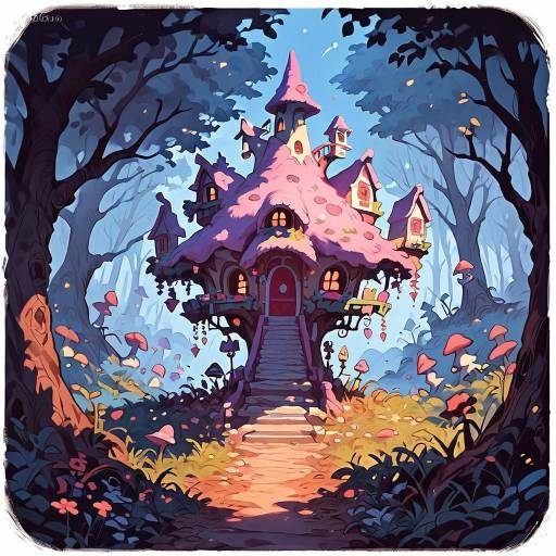 Whimsical Mushroom Cottage in Enchanted Forest