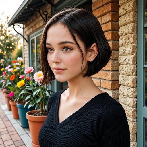 Serene Young Woman in Blooming Park