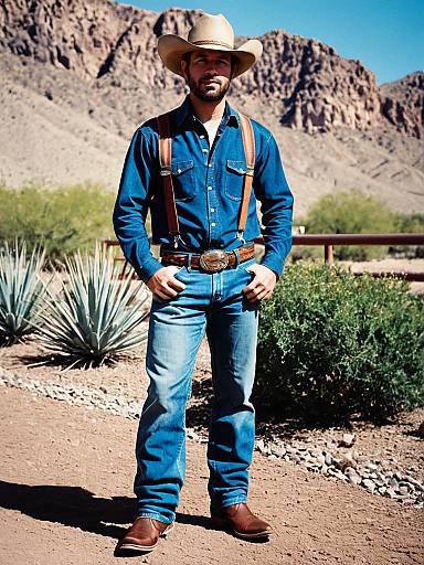 Las Vegas Cowboy in Denim Outfit