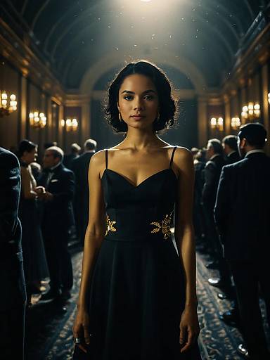 Elegant Woman at Black Tie Event