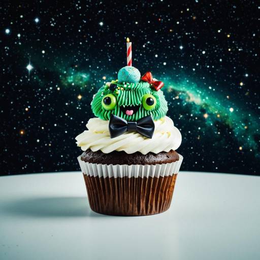 Whimsical Cupcake Adventure in Space
