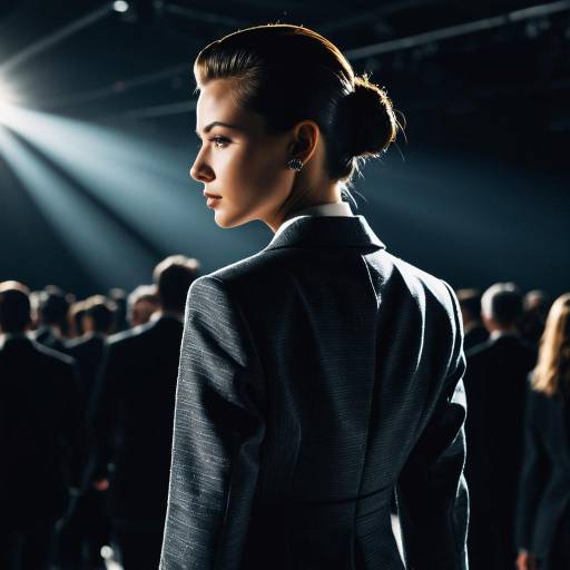 Elegant Woman in Luxury Suit on Runway Elegant Woman in Luxury Suit on Runway