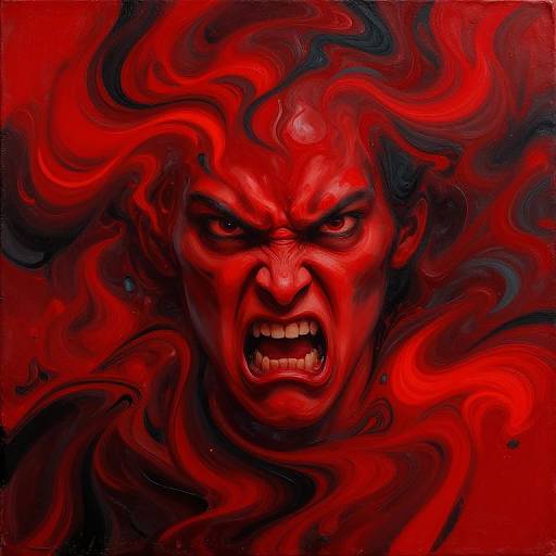 Angry Crimson and Charcoal Swirl