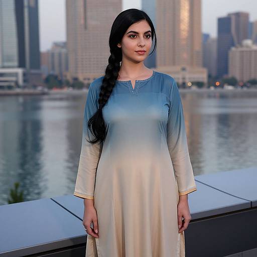 Graceful Woman in Modern Shalwar Kameez