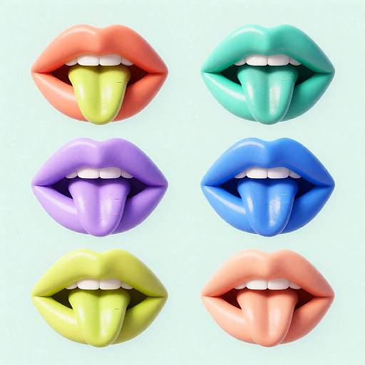 Duotone Lips Glitch Art Series