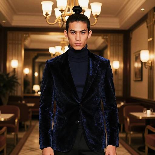 Disconnected Top Knot in Art Deco Lobby