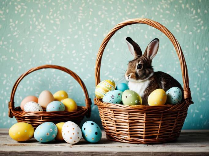 Charming Easter Bunny and Egg Wallpaper