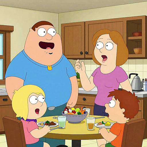 Family Guy Style Comedic Kitchen Argument