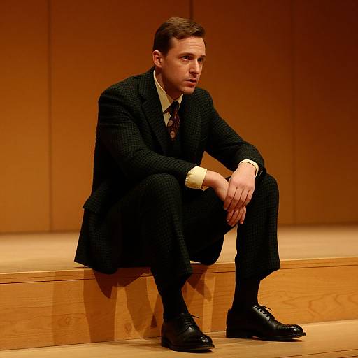 Man in Classic Houndstooth Suit Portrait