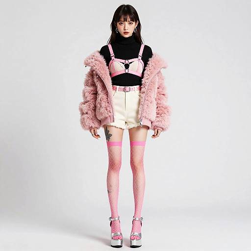 Barbie-Inspired High Fashion Anime Portrait