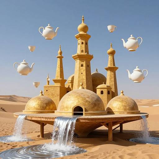 Surreal Floating Sandstone Towers