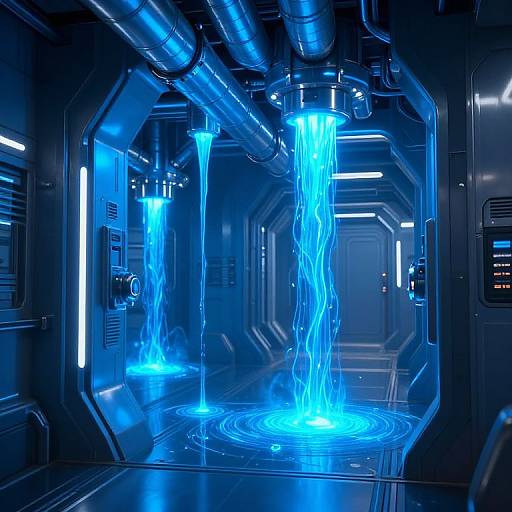 Futuristic Spaceship Corridor Leak