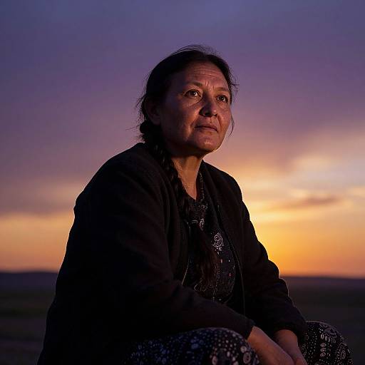 Contemplative Central Asian Woman Portrait