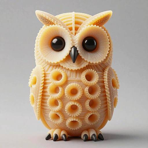 Owl Crafted from Pici Pasta