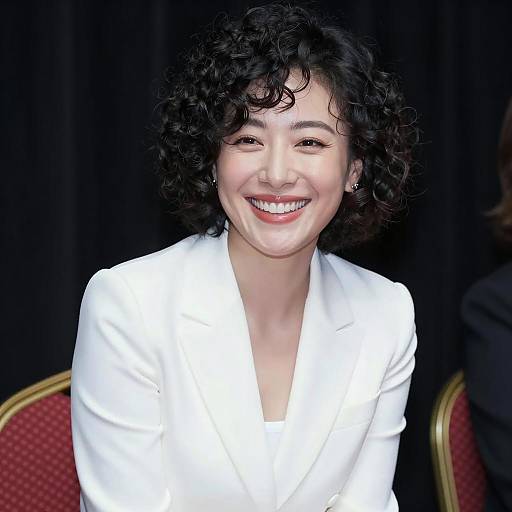 Smiling Woman in White Blazer Portrait