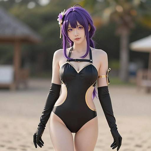 Lifestyle costume photo of Murasaki shikibu (swimsuit rider) (fate). Cosplay clothes