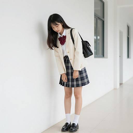 Elegant Asian Woman in Stylish Outfit