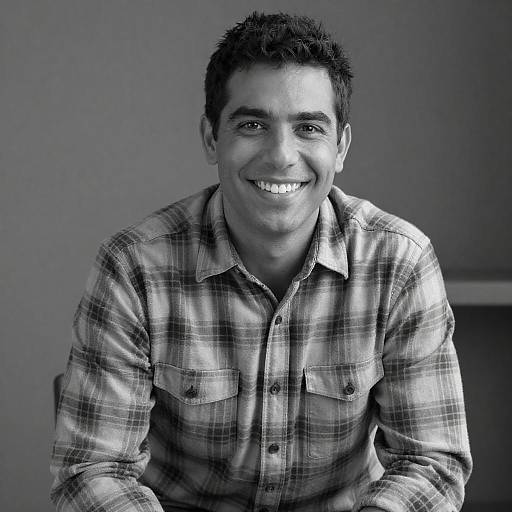 Smiling Man in Plaid Shirt Portrait