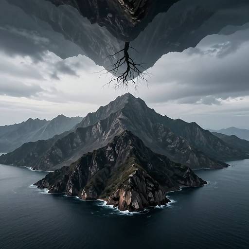 Inverted Oceanic Mountains Defying Gravity