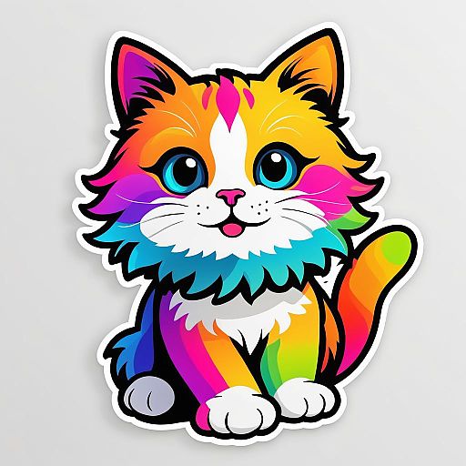 Adorable Playful Cat Digital Sticker Design Adorable Playful Cat Digital Sticker Design