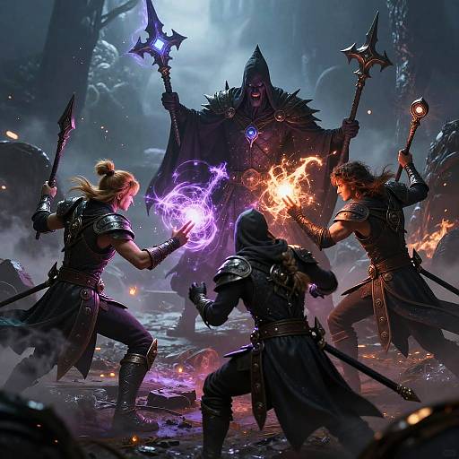 Epic DnD Battle Against Dark Sorcerer