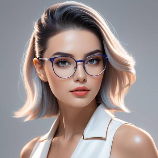 Elegant Young Woman Wearing Glasses