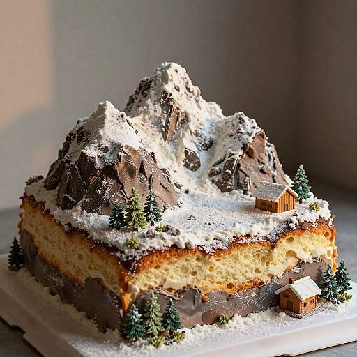 Realistic Alpine Mountain Cake Art
