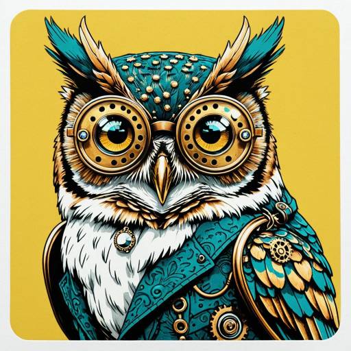 Steampunk Owl Sticker Design Steampunk Owl Sticker Design