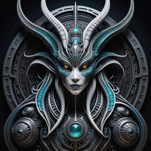Mythical Beast in Giger's Dreamlike Realm Mythical Beast in Giger's Dreamlike Realm